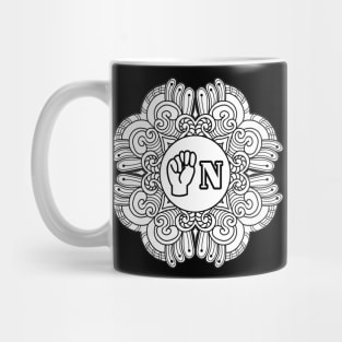 The letter N:of American Sign Language - Gift Mug